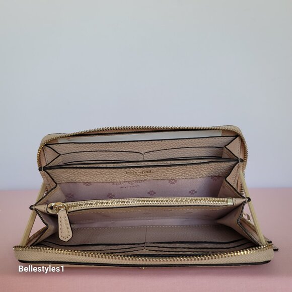 KATE SPADE Polly Pebbled Leather Zip-Around LG Wallet/Wristlet -Blush Color 🎈⭐
